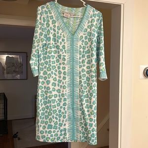 Gretchen Scott Jersey Split Neck Dress Small